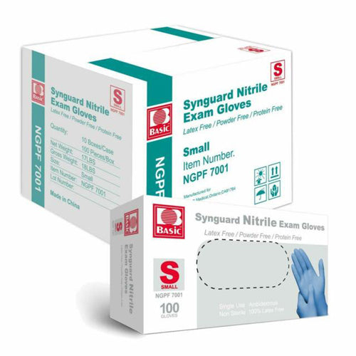 Synguard Nitrile Exam Gloves 10 Bxs/case  Small.