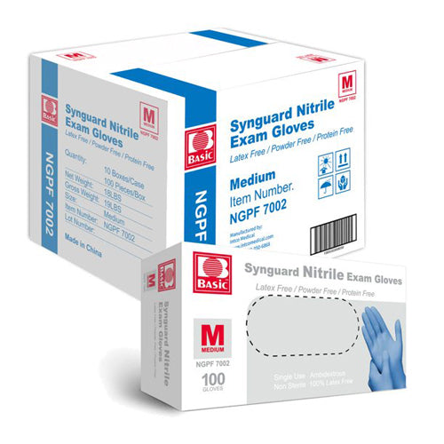 Synguard Nitrile Exam Gloves 10 Bxs/case  Medium.