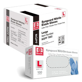 Synguard Nitrile Exam Gloves 10 Bxs/case  Large.