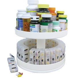 Revolving Medicine Center W/31daily Pill Compartments.