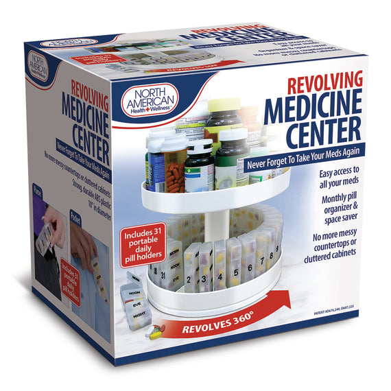 Revolving Medicine Center W/31daily Pill Compartments.