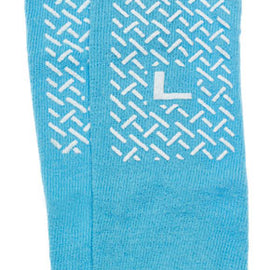 Slipper Socks; Large Sky Blue Pair  Men's 7-9   Wms 8-10.