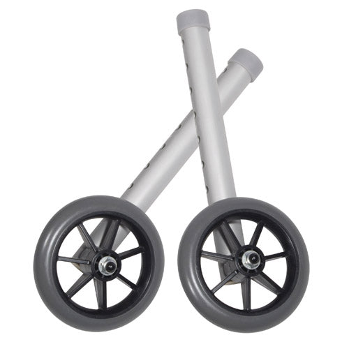 Walker Wheels 5  Fixed With Rear Glide Caps (pair).