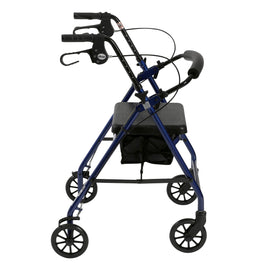 Rollator 4-wheel With Pouch & Padded Seat Blue - Drive.