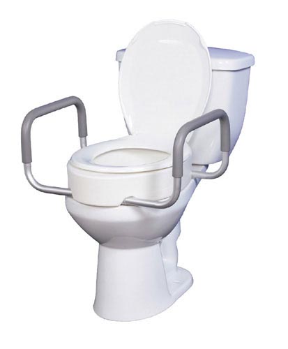 Elevated Toilet Seat W/remarms For Regular Toilet Seat T/f Kd.