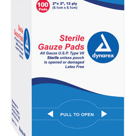 Gauze Sponges Ster-1's 3 X3  12ply Bx/100.