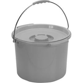 Commode Pail With Lid 12 Quart  Gray.