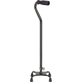 Quad Cane-small Base Black With Foam Grip.