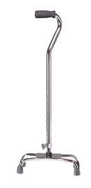 Quad Cane-large Base Silver W/vinyl Grip.