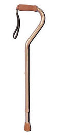 Deluxe Adjustable Cane Offset W/wrist Strap-bronze.