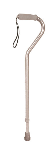 Deluxe Adjustable Cane Offset W/wrist Strap-silver.