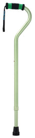 Standard Offset Walking Cane Adjustable Aluminum  Green.