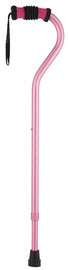 Standard Offset Walking Cane Adjustable Aluminum Pink.