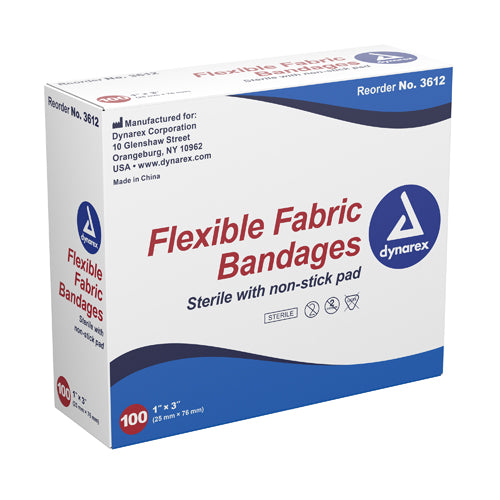 Flexible Fabric Bandages 1 X3  Sterile  Box/100.