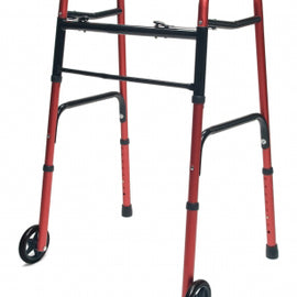 Walker  Adult W/5  Wheels Folding  Red  Case Of 2.