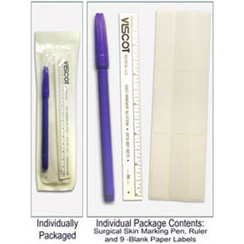 Skin Marking Pen W/ 9 Labels & 6  Flxble Ruler Sterile.