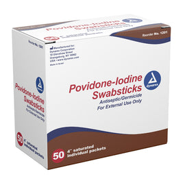 Povidone Iodine Swabstick Bx/50.