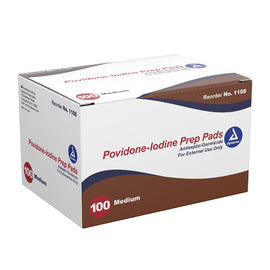 Povidone Iodine Prep Pads Bx/100.