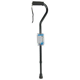 Cane  Soft Foam Offset Handle  Blue Jay  Black With Strap.