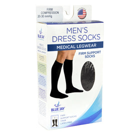 Men's Firm Support Socks 20-30mmhg  Black  Large.