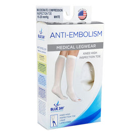 Anti-embolism Stockings Lg/reg 15-20mmhg Below Knee  Insp Toe.