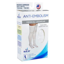 Anti-embolism Stockings Lg/lng 15-20mmhg Thigh Hi  Insp. Toe.