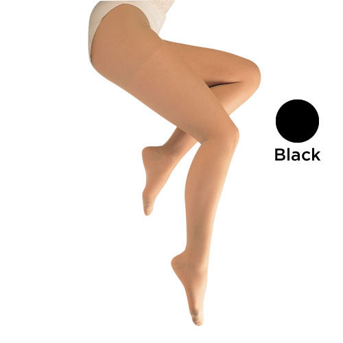 Ladies' Sheer Moderate  Queen+ 15-20mmhg  Panty Hose  Black.