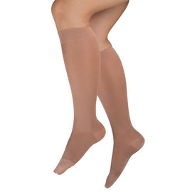 Ladies' Sheer Firm Support  Lg 20-30mmhg  Knee Highs  Beige.