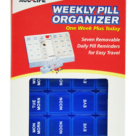 Pill Organizer Weekly W/28 Com One Week Plus Today'  Blue.