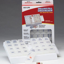 Deluxe Pill Organizer W/28 Com One Week Plus Today'.