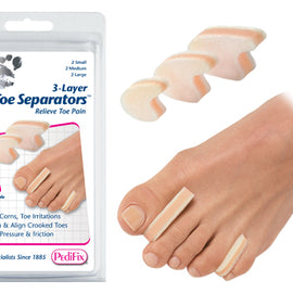 3-layer Toe Separators Pk/6 2-sm  2-md  2-lg.