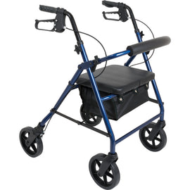 Deluxe Aluminum Rollator  Blue 8  Wheels.