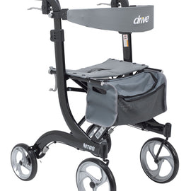 Nitro Aluminum Rollator  Black Tall Height W/10  Casters.