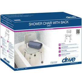 Deluxe Aluminum Bath Chair With Back Gray  (each).