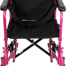 Transport Chair  Alum 19  With Footrests  Pink  Probasics.