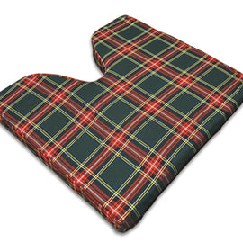 Coccyx Wheelchair Cushion Foam  Plaid  16  x 18  x 2.